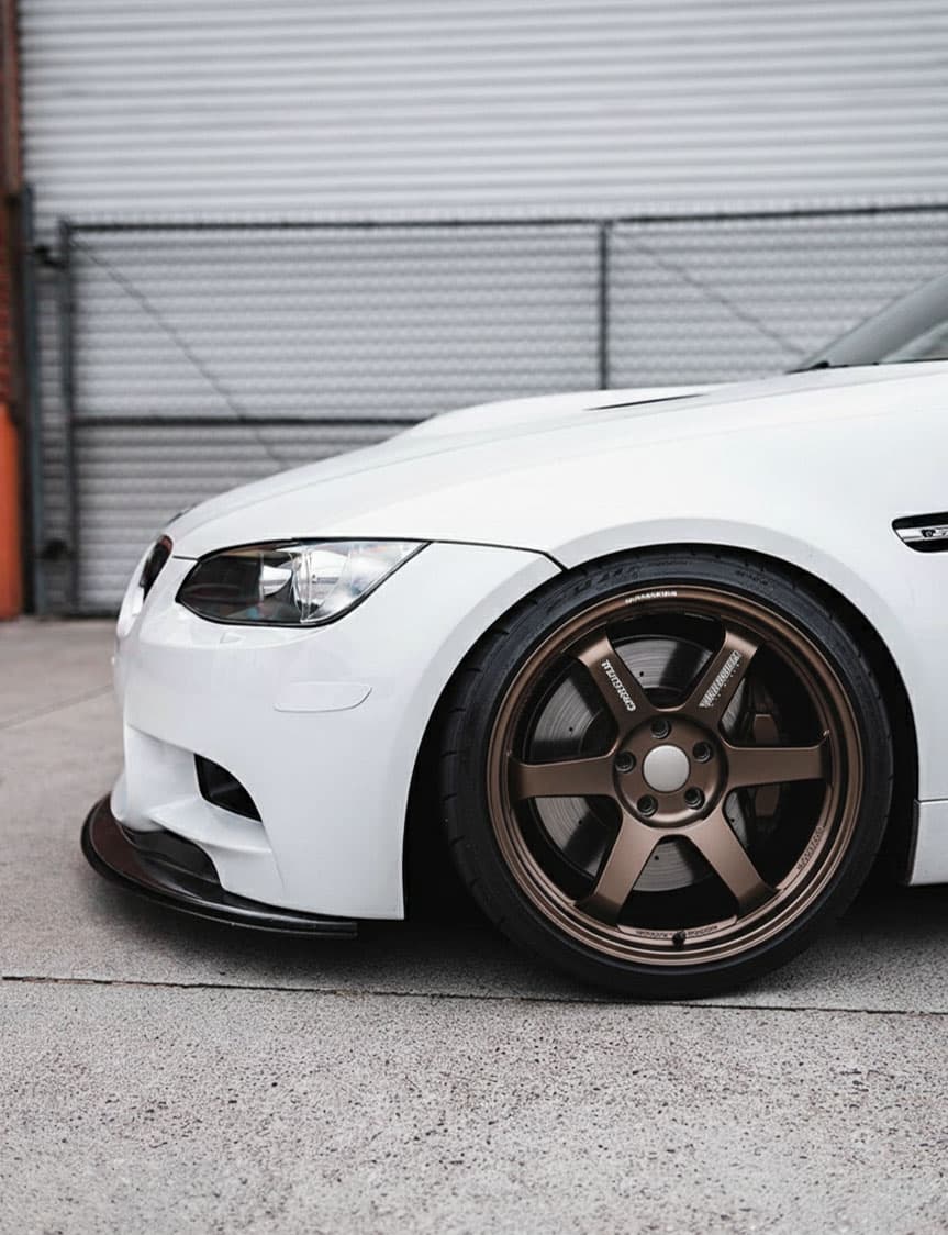 Car with Volk TE37 wheels