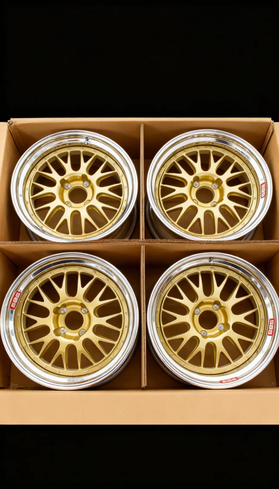 Marketplace listing with multiple wheels for sale - virtual wheel fitment source